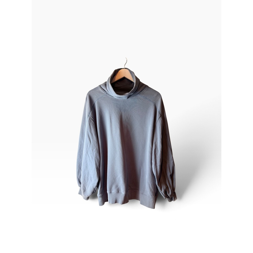 LIT Active Blue Turtleneck Oversized Sweatshirt Funnel Neck Pullover Size L